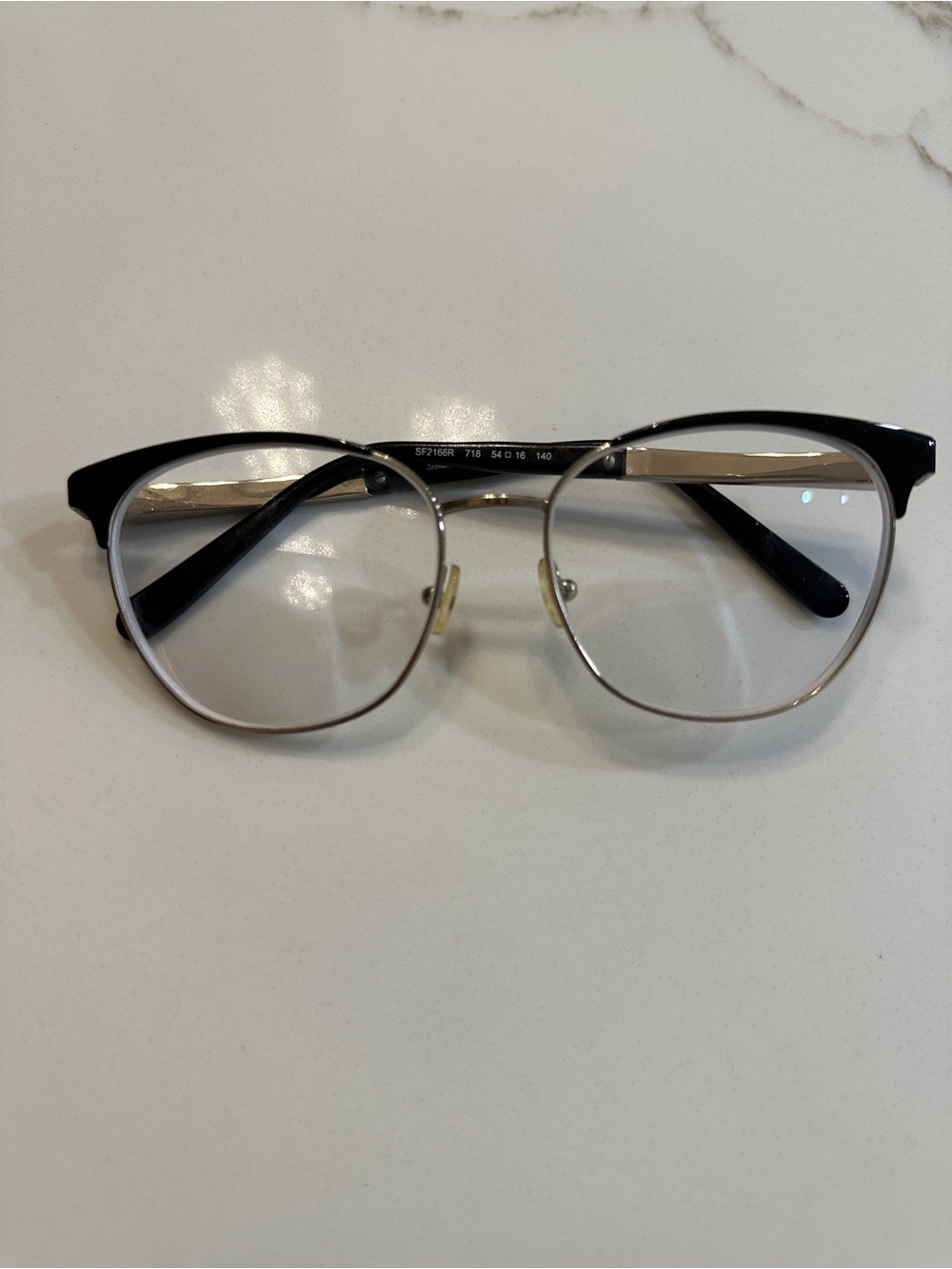 Women’s Black and Silver Browline Glasses